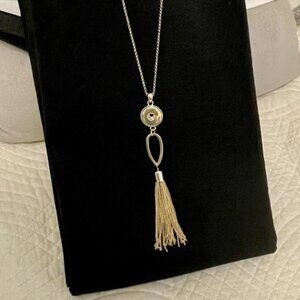 Share Magnolia and Vine Gold Tone LONG Necklace Holds 20mm "original size" snap